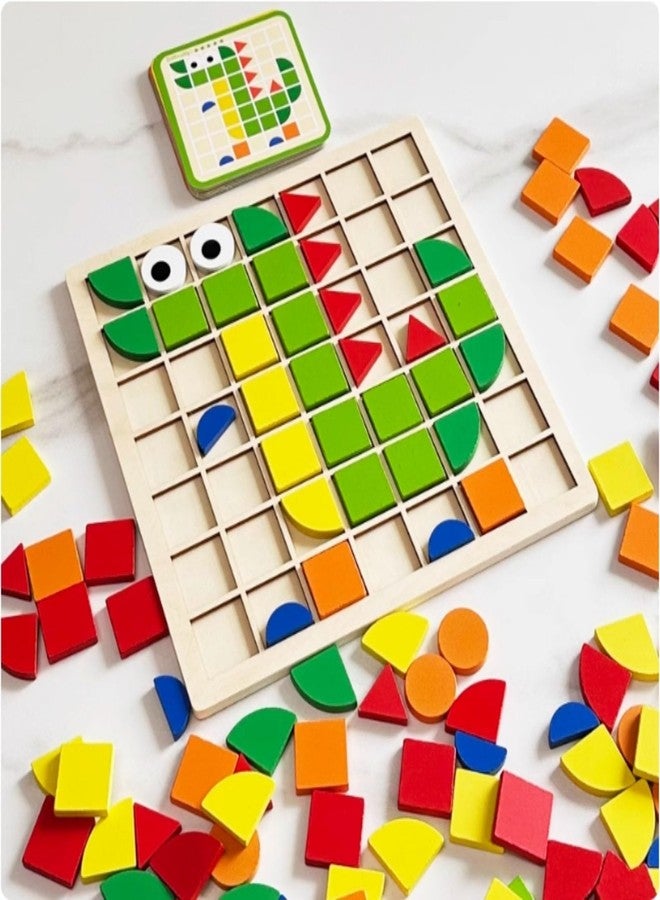 TNBUENO Dementia Activities for Seniors, 120 Pieces Wooden Matching Puzzle Games for Elderly, Alzheimers Products for Older Adults,Shape Puzzle Memory Game for Adults Dementia Patients - Image 3