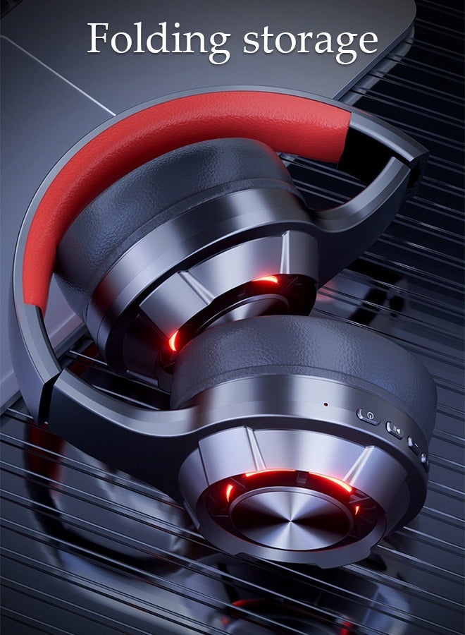 DUNISO Wireless Headphones Bluetooth 5.3 Over Ear Headset With LED Light Gaming Headphones with HiFi Stereo Microphone and Soft Earpads for Cellphone PC Home Office - Image 3