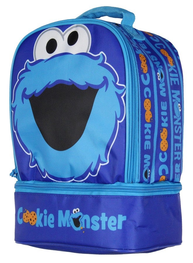 INTIMO Sesame Street Cookie Monster Dual-Compartment Insulated Lunch Box Bag Tote - Image 1
