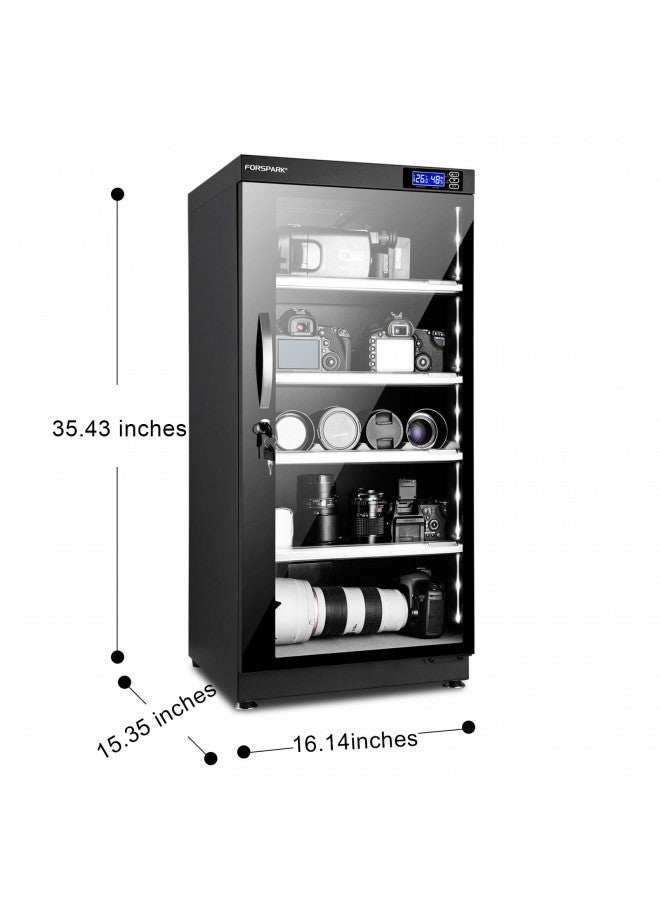 FORSPARK FORSPARK Camera Dehumidifying Dry Cabinet |15W 125L-Noiseless & Energy Saving - for Camera Lens & Electronic Equipment Storage Black  - Image 1