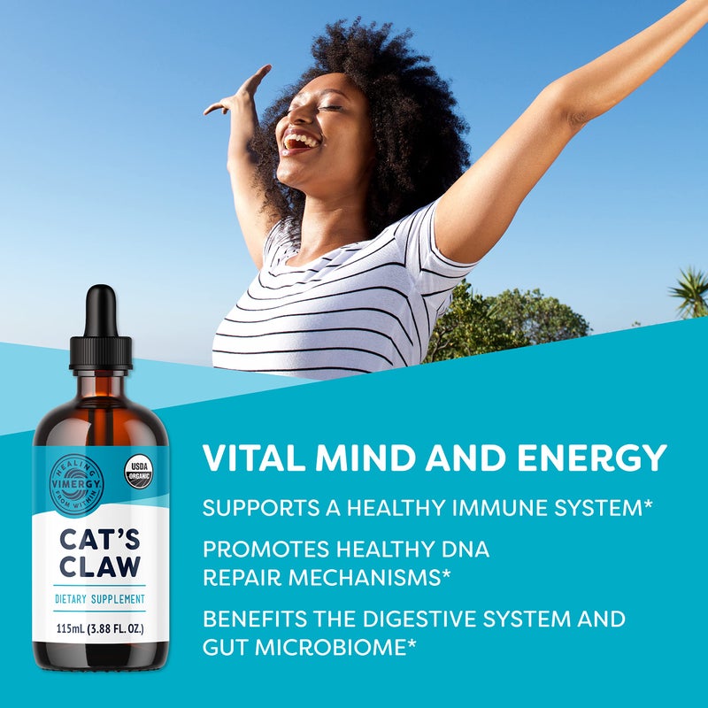 Vimergy USDA Organic Catâ€™s Claw Liquid â€“ Provides Antioxidant Support* â€“ Benefits The Immune System* â€“ Vegan, Gluten-Free, Non-GMO â€“ 57 Servings (115 mL) - Image 3