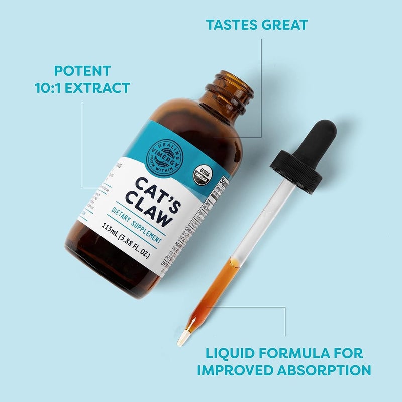 Vimergy USDA Organic Catâ€™s Claw Liquid â€“ Provides Antioxidant Support* â€“ Benefits The Immune System* â€“ Vegan, Gluten-Free, Non-GMO â€“ 57 Servings (115 mL) - Image 2