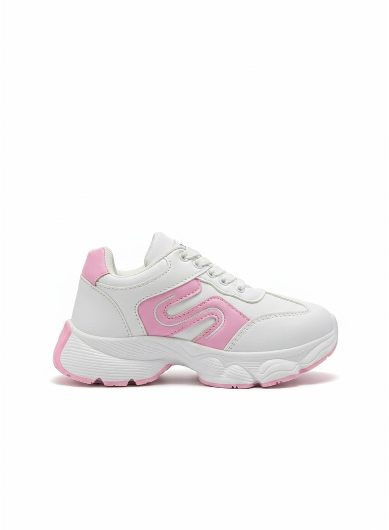 فيبراندا كوتشي نسائي أنيق بتصميم عصري يمنحك مظهرًا شبابيًا L-1035-ابيض&بينك - Image 2