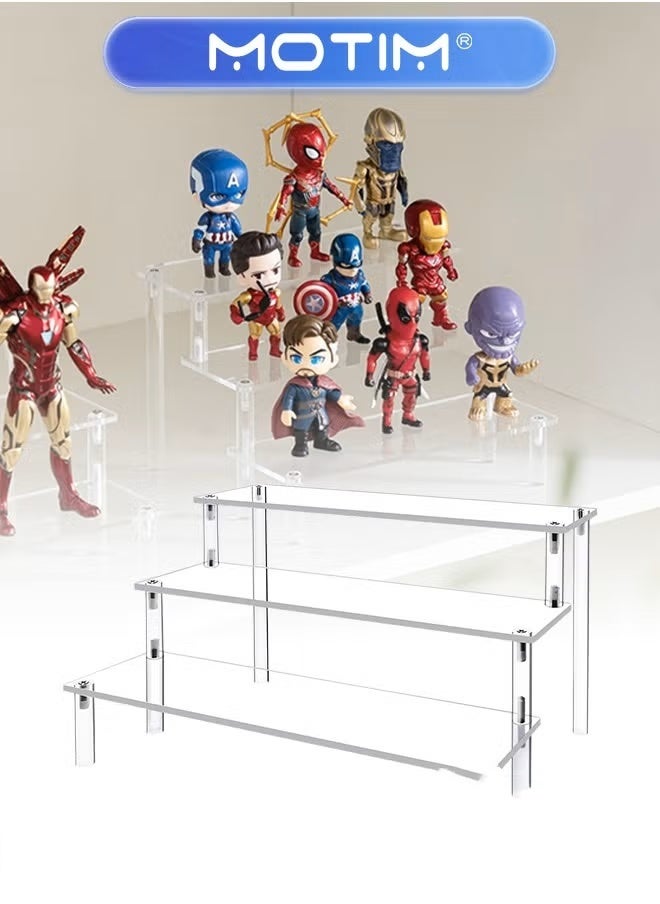 Motim 3 Tier Clear Acrylic Riser Display Shelf Ornament Display Organizer Cupcake Desserts Stand for Party Display Shelves for Decoration - Image 1