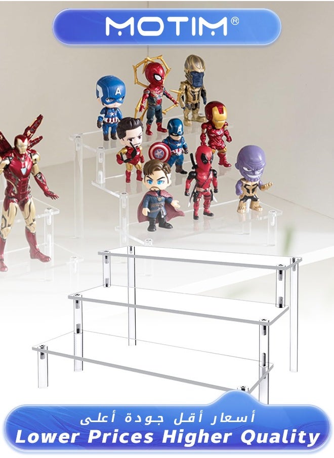Motim 3 Tier Clear Acrylic Riser Display Shelf Ornament Display Organizer Cupcake Desserts Stand for Party Display Shelves for Decoration  - Image 1