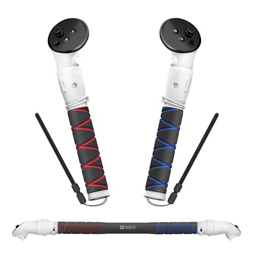 AMVR 3-in-1 Handle Attachment Compatible with Meta/Oculus Quest 3 Accessories,Beat Saber Handles,VR Gorilla Tag Long Arms Extension Grip,for Q3 Golf Club Attachment,VR Game(Not for Charging Dock) - Image 1