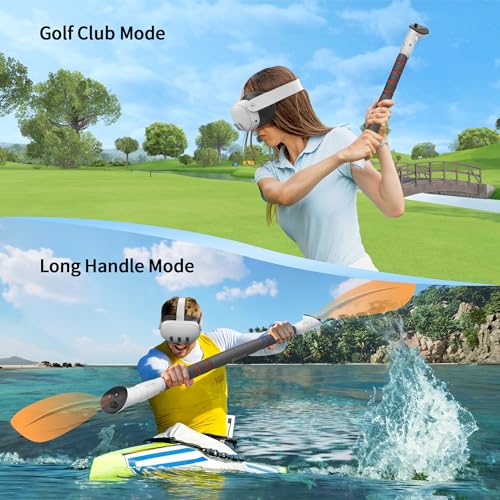 AMVR 3-in-1 Handle Attachment Compatible with Meta/Oculus Quest 3 Accessories,Beat Saber Handles,VR Gorilla Tag Long Arms Extension Grip,for Q3 Golf Club Attachment,VR Game(Not for Charging Dock) - Image 3
