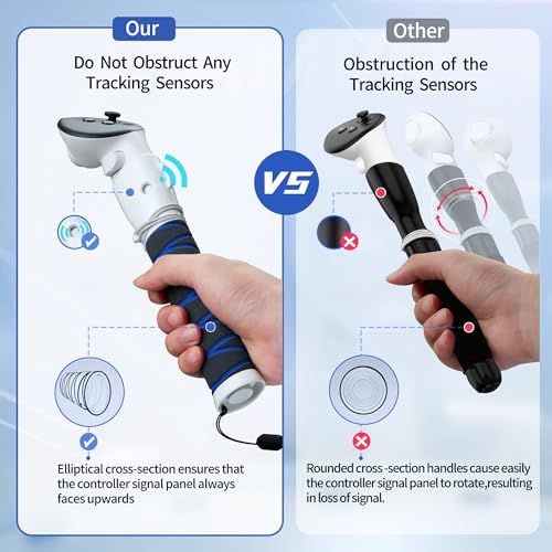 AMVR 3-in-1 Handle Attachment Compatible with Meta/Oculus Quest 3 Accessories,Beat Saber Handles,VR Gorilla Tag Long Arms Extension Grip,for Q3 Golf Club Attachment,VR Game(Not for Charging Dock) - Image 4