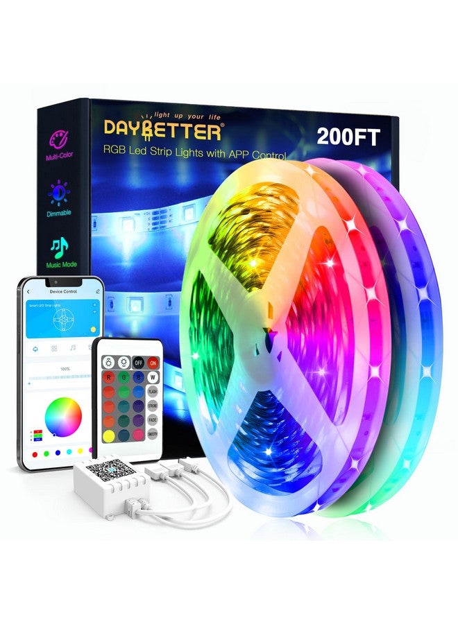DAYBETTER Led Strip Lights 200 ft (2 Rolls of 100 ft) Ultra Long Smart Light Strips with App Voice Control Remote, RGB Music Sync Color Changing Lights for Bedroom, Kitchen, Party,Home Decoration - Image 1