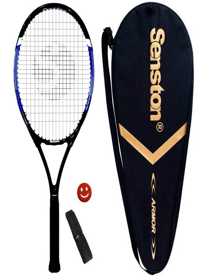 Senston 27 inch Tennis Racquet Professional Tennis Racket Strung with Cover, Tennis Overgrip, Vibration Damper, Blue Black - Image 1