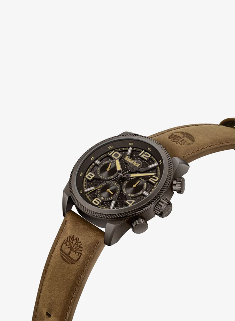 تمبرلاند Henniker Ii 46 mm Men's Multifunction Watch Brown Dial  & Brown Leather Strap
