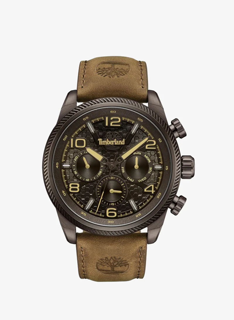 تمبرلاند Henniker Ii 46 mm Men's Multifunction Watch Brown Dial  & Brown Leather Strap