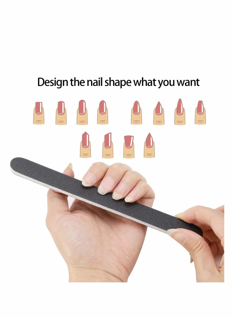 KASTWAVE مجموعة مبردات الأظافر، 50 قطعة من مبردات الأظافر ذات الوجهين بحبيبات 100/180 للاستخدام الاحترافي في المنزل وفي الصالونات - Image 5