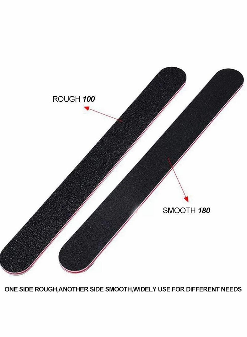 KASTWAVE مجموعة مبردات الأظافر، 50 قطعة من مبردات الأظافر ذات الوجهين بحبيبات 100/180 للاستخدام الاحترافي في المنزل وفي الصالونات - Image 3