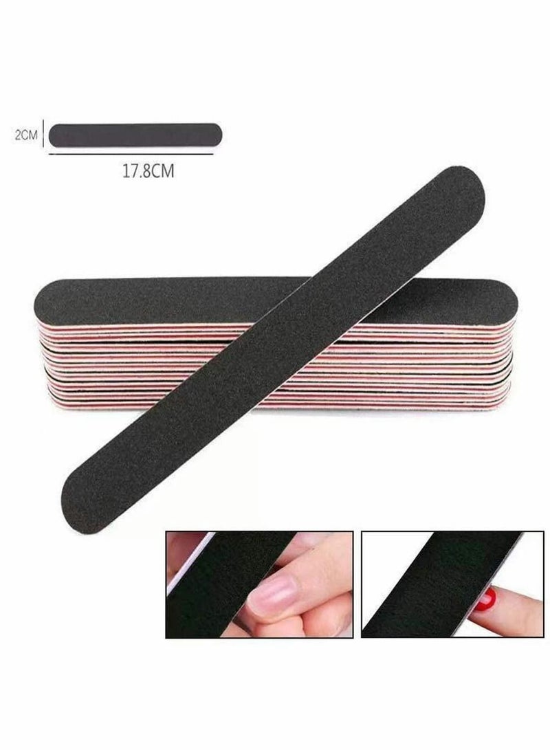 KASTWAVE مجموعة مبردات الأظافر، 50 قطعة من مبردات الأظافر ذات الوجهين بحبيبات 100/180 للاستخدام الاحترافي في المنزل وفي الصالونات - Image 2