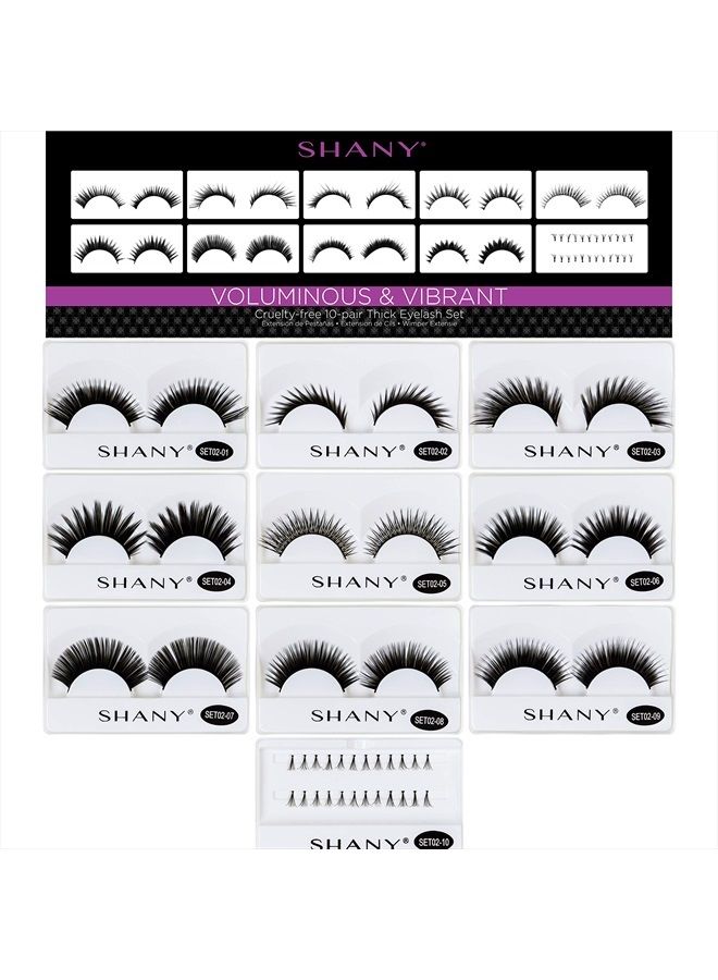 Shany Eyelash extend - set of 10 assorted reusable eyelashes - Thick and Dramatic - Image 1