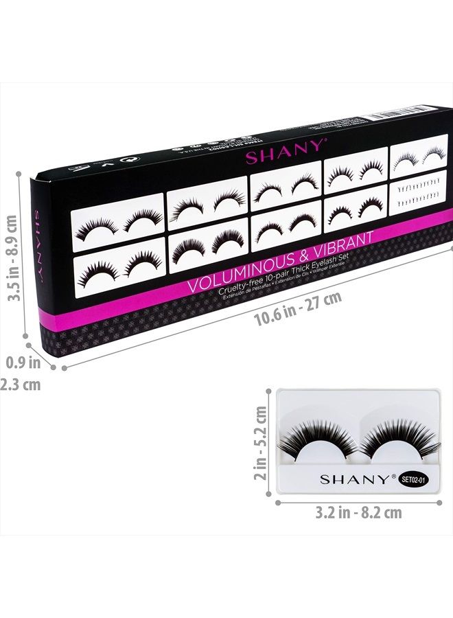 Shany Eyelash extend - set of 10 assorted reusable eyelashes - Thick and Dramatic - Image 4