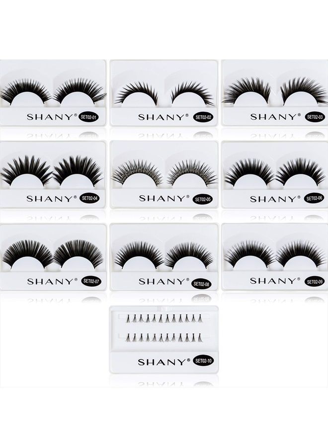 Shany Eyelash extend - set of 10 assorted reusable eyelashes - Thick and Dramatic - Image 2