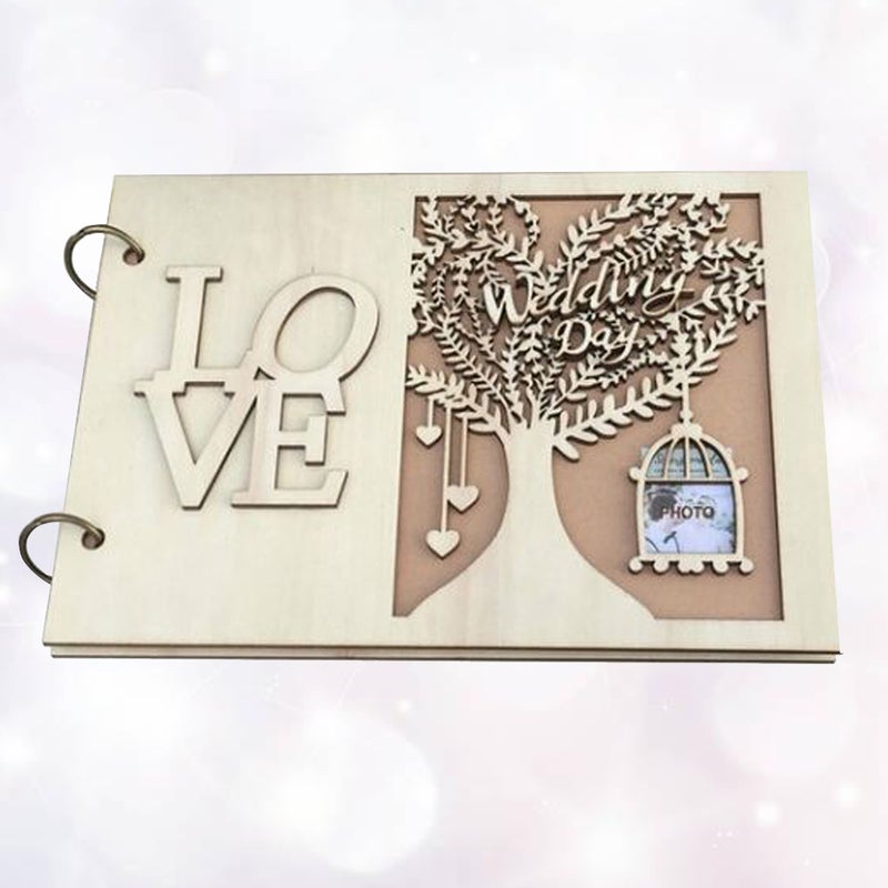 Love Guest Book Wedding Tree Personalised Photo Album Guest Sign- Message Book (20 Pages) - Image 3