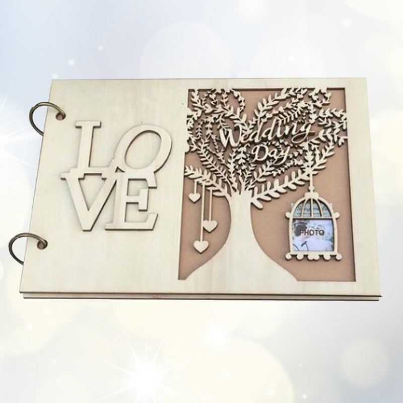 Love Guest Book Wedding Tree Personalised Photo Album Guest Sign- Message Book (20 Pages) - Image 5