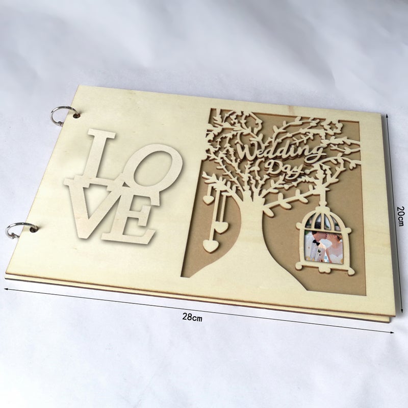 Love Guest Book Wedding Tree Personalised Photo Album Guest Sign- Message Book (20 Pages) - Image 2