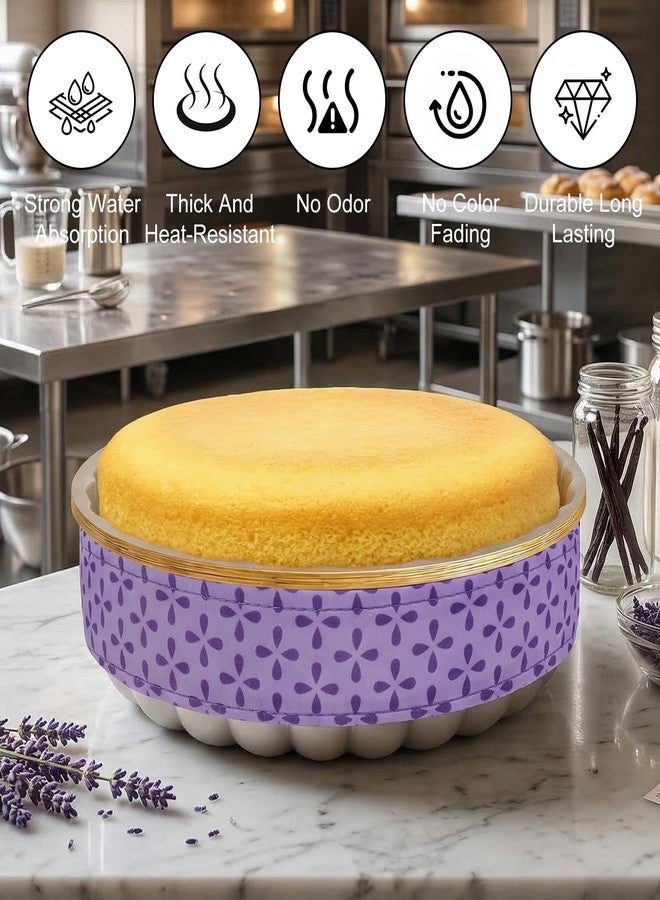 Thrymme Baking Strips for Cake Pans, 2PCS Cake Pan Strips Thick Cotton Cakes Pan Wrapping Strip for Even Baking, Ideal for Bakery, Kitchen, And Restaurant Use (Purple) - Image 4