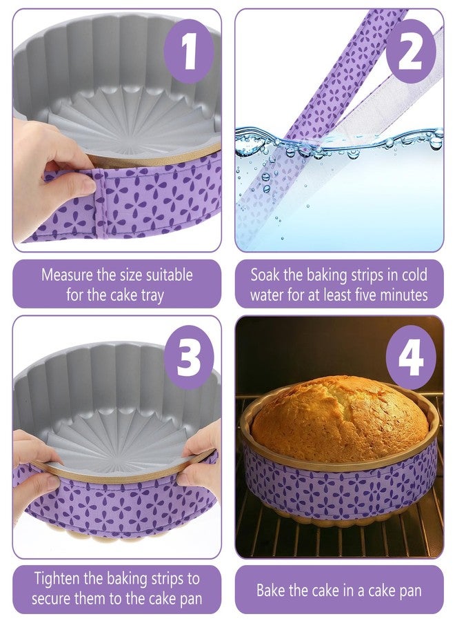 Thrymme Baking Strips for Cake Pans, 2PCS Cake Pan Strips Thick Cotton Cakes Pan Wrapping Strip for Even Baking, Ideal for Bakery, Kitchen, And Restaurant Use (Purple) - Image 3
