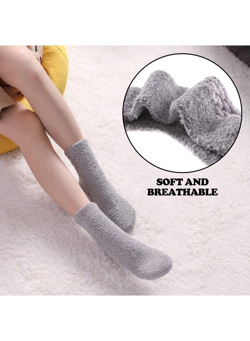 Sweet seven مجموعة من 6 جوارب نسائية من الصوف الشتوي غير القابلة للانزلاق، ناعمة ومريحة ومضادة للانزلاق مع مقابض، مثالية للمنزل والنوم والملابس الرياضية، مصنوعة من الألياف الدقيقة الفاخرة، وفكرة هدية رائعة - Image 3