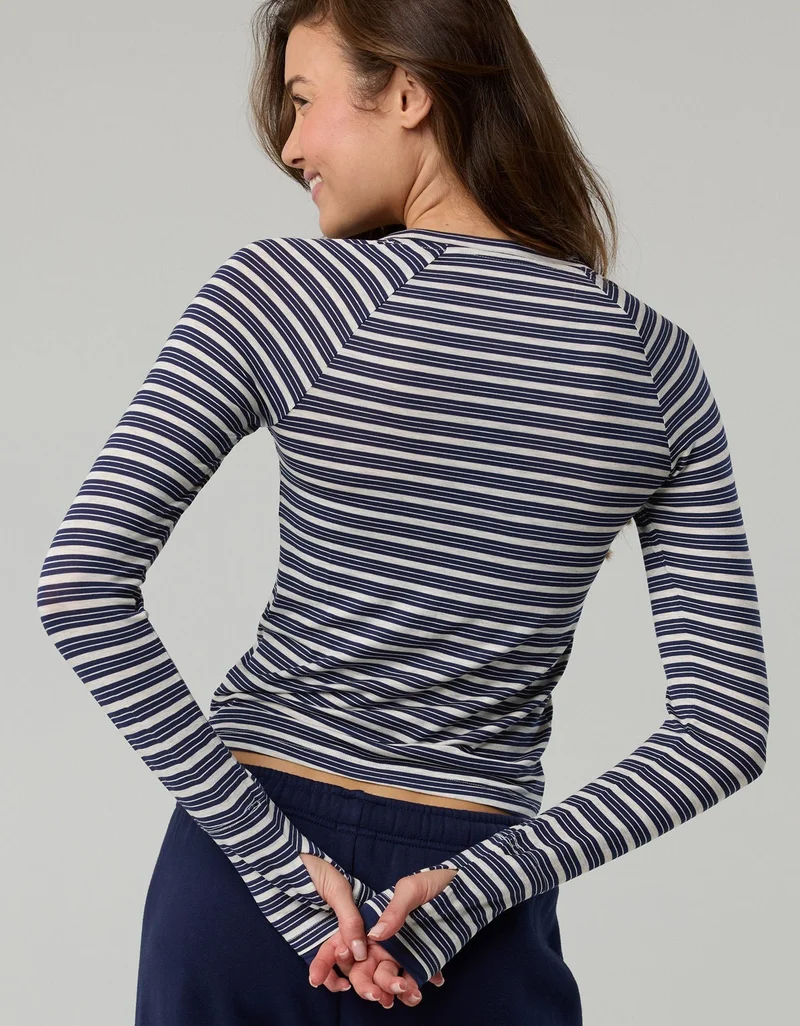 Aerie OFFLINE By Aerie Thumbs Up Fitted Ribbed T-Shirt