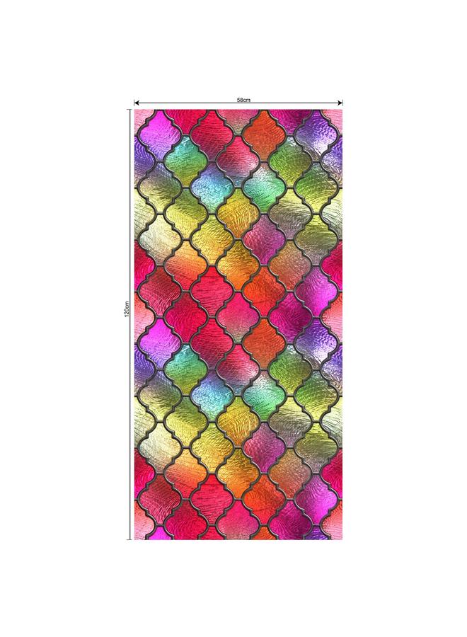 الأزرق جي دبليو 58*120 سم ملصق الزجاج الكهروستاتيكي الأوروبي التظليل الحمام ملصق تعديل النافذة 081-105 - Image 1