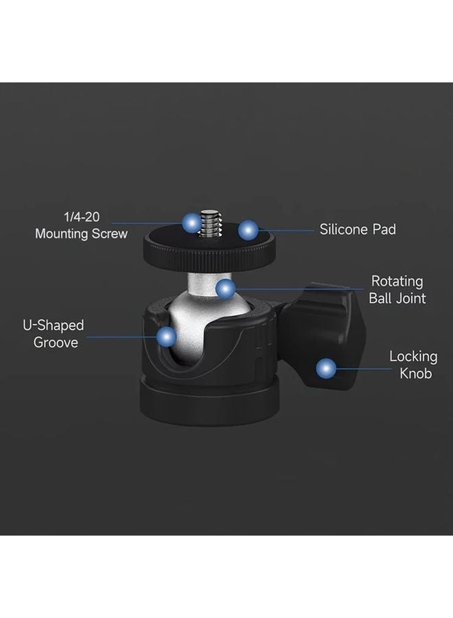 Black Mini Ball Head Tripod with 1 4 Inch Connector for Cameras Smartphones - Image 4