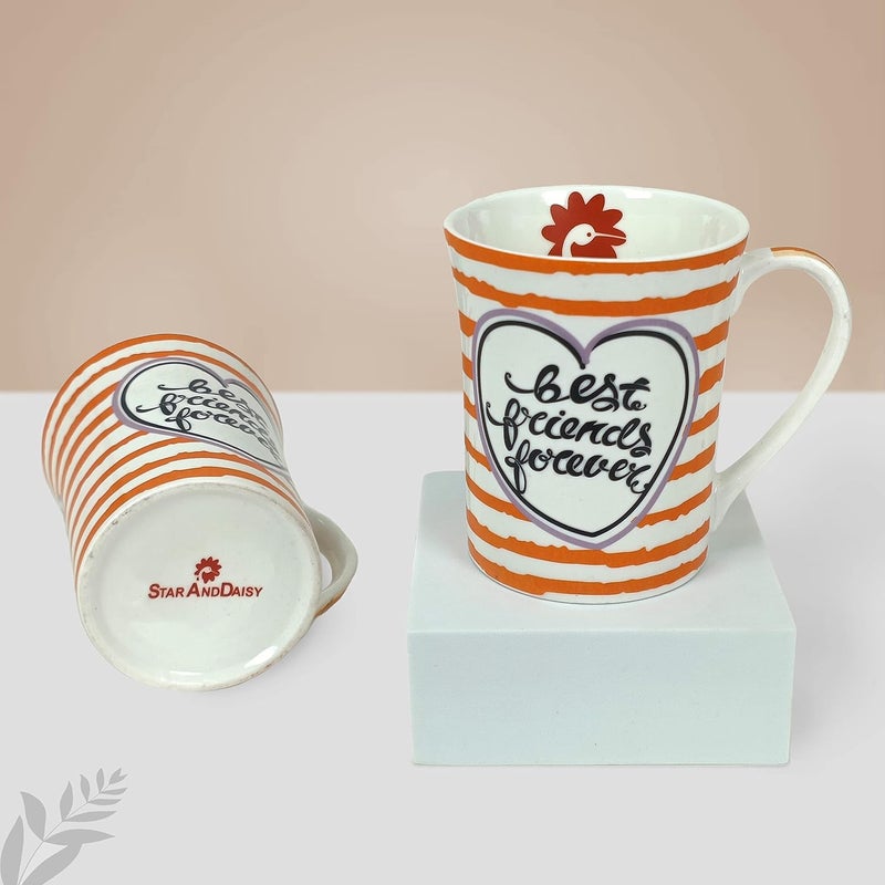 StarAndDaisy Coffee Mug Set of 2 Dishwasher Microwave Safe Ceramic Bone China Cup to Gift to Best Friend Ceramic Tea Coffee Milk Cups SNDMM31 - Image 3