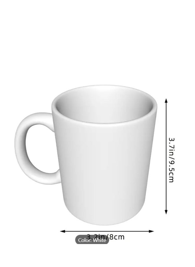 راين كوب قهوة سيراميكي بنقش مثل عربي - "لا تقلق" باللون الأبيض - Image 2