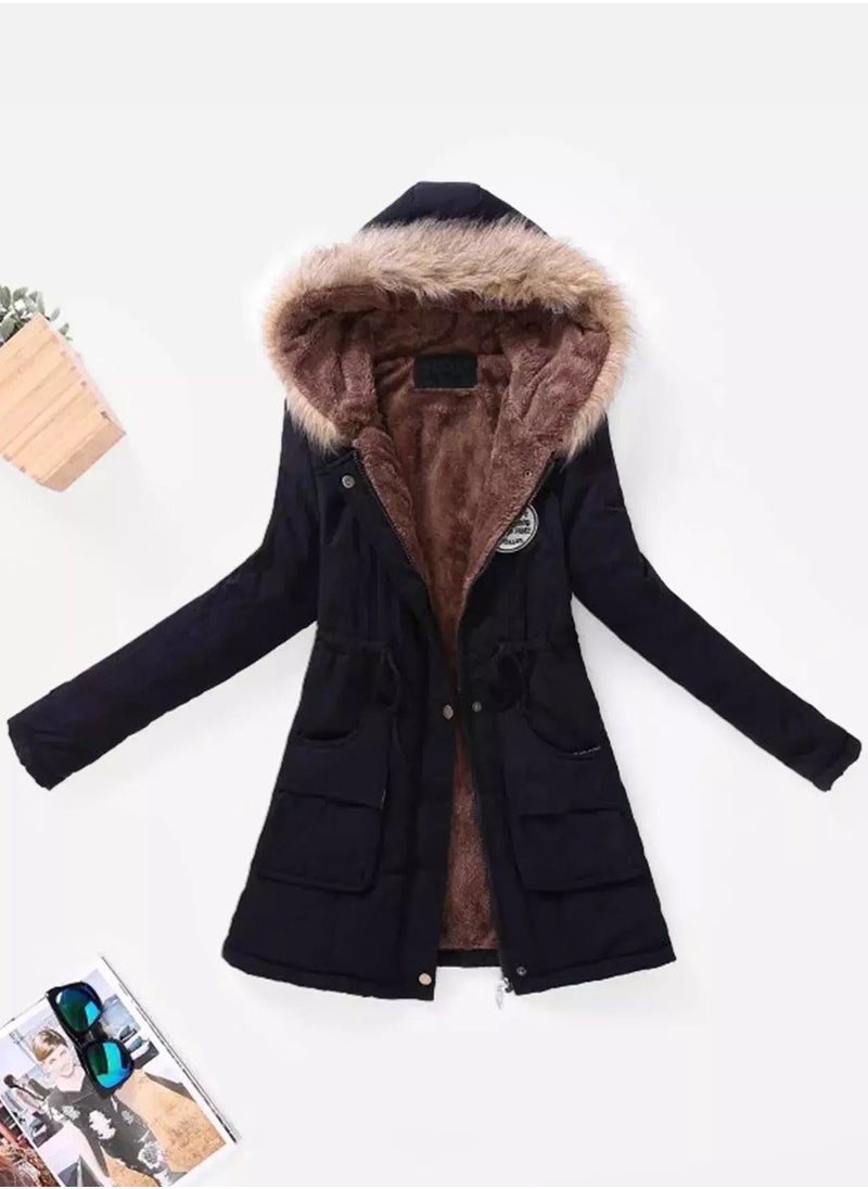 Generic - Contrast Lined Hood Parka Coat - Image 1