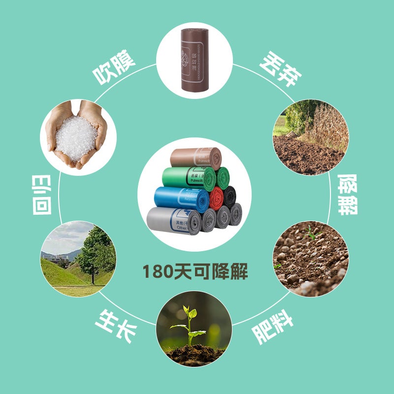 أكياس القمامة القابلة للتحلل توزيع مجتمعي لنفايات المطبخ المنزلية تصنيف النفايات الجافة والرطبة أكياس حماية البيئة متوفرة بشعار حماية البيئة - Image 5