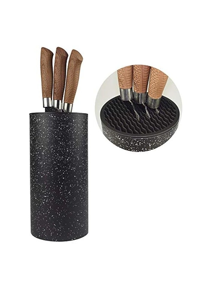 erorex Universal Freedom Knife Storage Stand, Multi-Functional Knife Block Holder, PP Resin Round Knife Holder, Unique Design Slot to Protect Blades Detachable for Easy Cleaning (Black Snowflake Dots) - Image 1