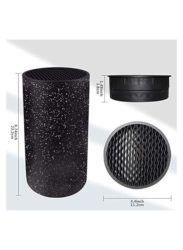 erorex Universal Freedom Knife Storage Stand, Multi-Functional Knife Block Holder, PP Resin Round Knife Holder, Unique Design Slot to Protect Blades Detachable for Easy Cleaning (Black Snowflake Dots) - Image 2