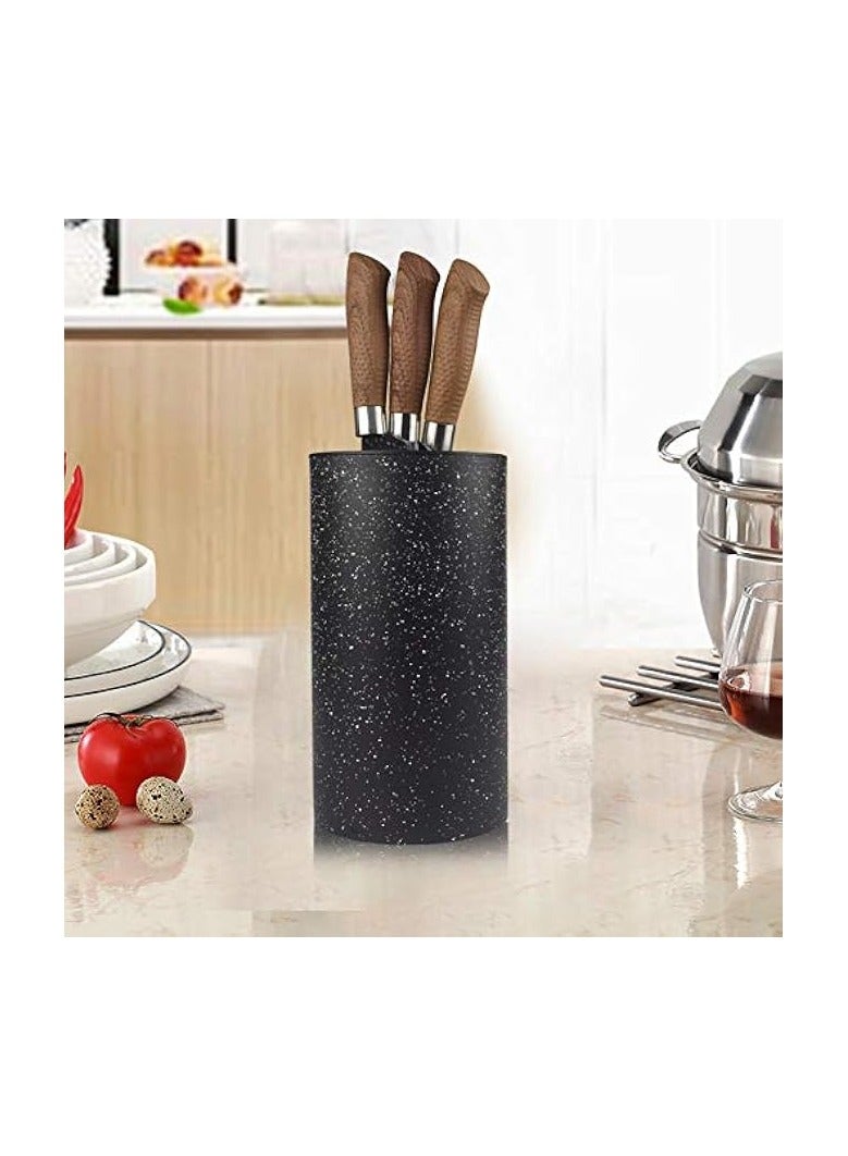 erorex Universal Freedom Knife Storage Stand, Multi-Functional Knife Block Holder, PP Resin Round Knife Holder, Unique Design Slot to Protect Blades Detachable for Easy Cleaning (Black Snowflake Dots) - Image 3
