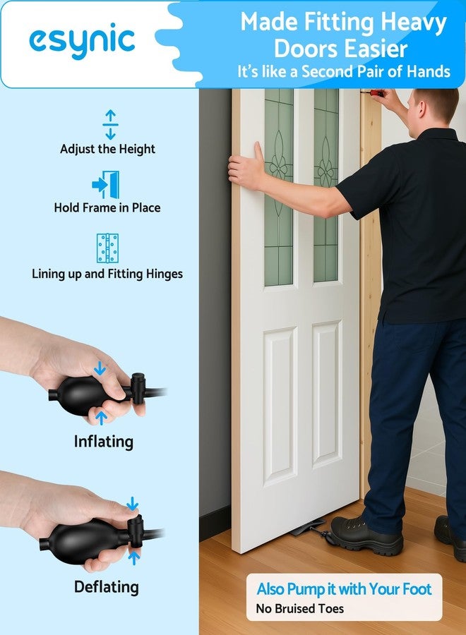 eSynic 4 Pack Air Wedge Bag Kit-300lbs Heavy-Duty TPU Air Shim Inflatable Wedge Bag with Quick-Release Valve&8 Plastic Wedges 2.4" Lift Height Durable Hand Tool-for Door/Window Furniture Installation - Image 3