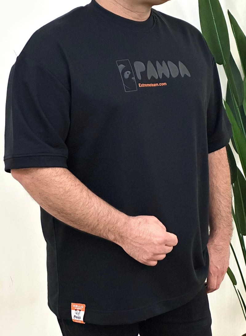 panda extreme team cotton drop shoulder t shirt over size big size  - Image 2