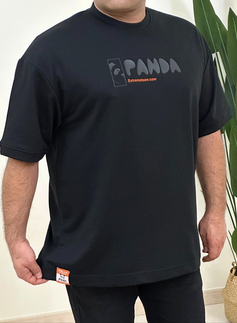 panda extreme team cotton drop shoulder t shirt over size big size  - Image 1