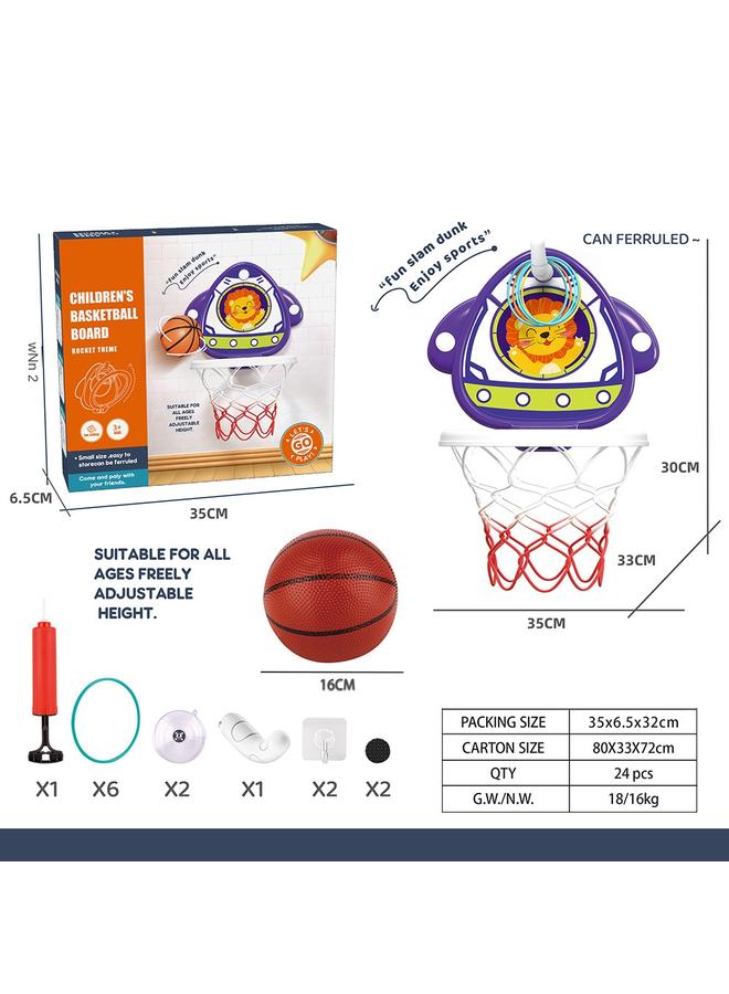 Bluejw Fun Scoring Dinosaur Basketball Board Toy Home Children's 4-in -1 Basketball Board Sports Toy - Image 1