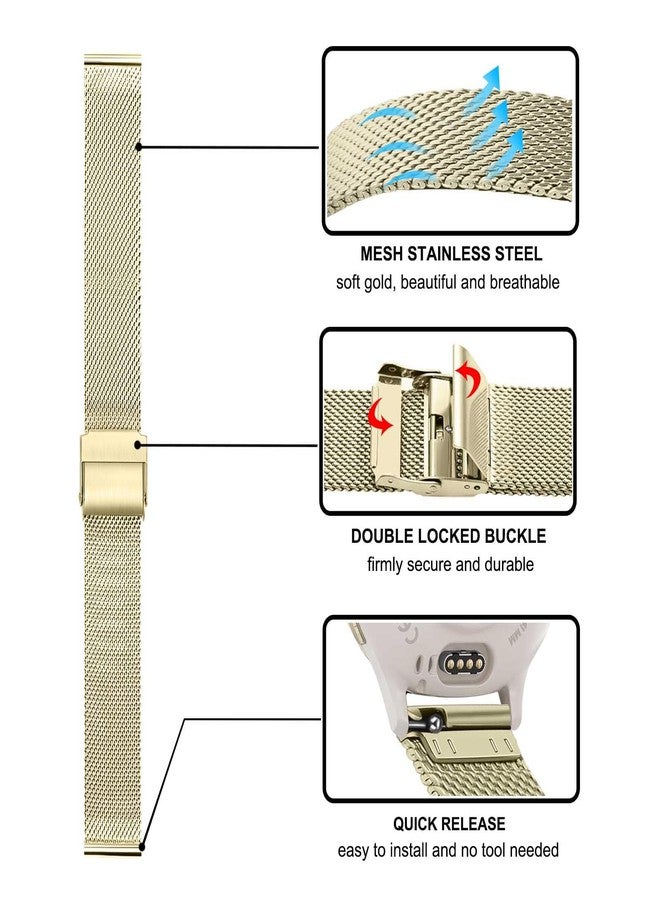 TRUMiRR Band Sets for Venu 3S / Venu 4 41mm Women Smart Watch, Solid Stainless Steel Metal + Mesh Watchband for Garmin Venu 2S / Forerunner 265S - Image 5