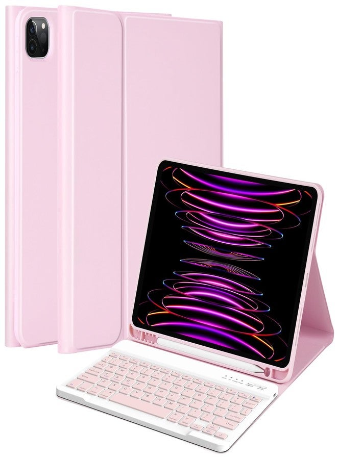 MMK for iPad Air 11 inch Case with Keyboard (M3 2025 / M2 2024) & iPad Air 5/4th Gen (2020/2022) & iPad Pro 11" 2018-2022, Detachable Bluetooth Keyboard Cover with Pencil Holder | Pink - Image 1