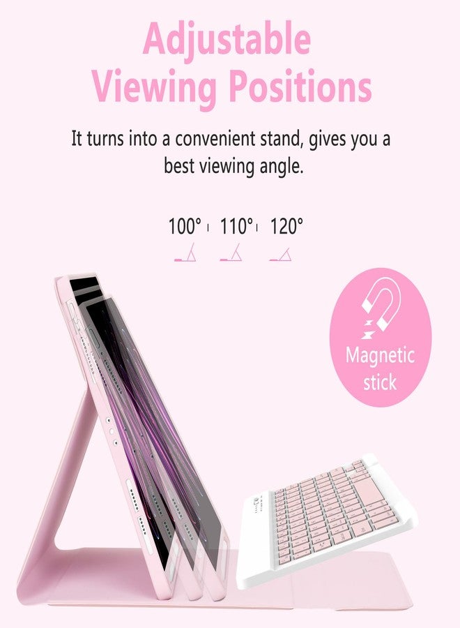 MMK for iPad Air 11 inch Case with Keyboard (M3 2025 / M2 2024) & iPad Air 5/4th Gen (2020/2022) & iPad Pro 11" 2018-2022, Detachable Bluetooth Keyboard Cover with Pencil Holder | Pink - Image 4