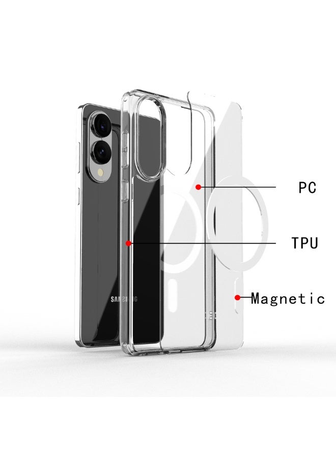 general Suitable for the new Samsung Galaxy S25 Edge transparent magnetic mobile phone case TPU+PC two-in-one magnetic case - Image 3