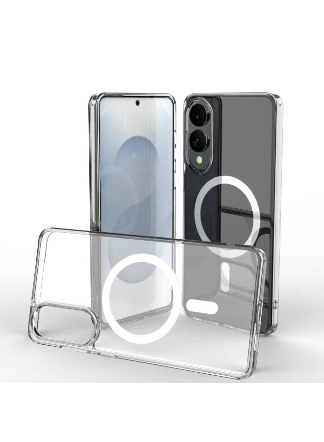 general Suitable for the new Samsung Galaxy S25 Edge transparent magnetic mobile phone case TPU+PC two-in-one magnetic case - Image 2