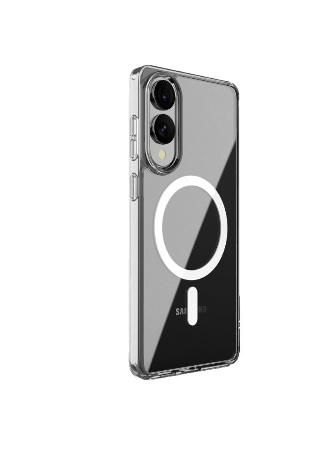 general Suitable for the new Samsung Galaxy S25 Edge transparent magnetic mobile phone case TPU+PC two-in-one magnetic case - Image 1