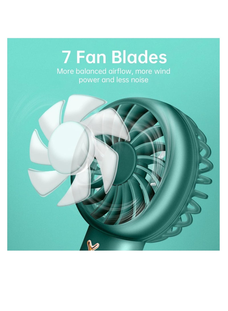 ECVV مروحة محمولة يدوية ECVV مروحة جيب 1200 مللي أمبير قابلة لإعادة الشحن مروحة USB 3 سرعات مروحة دائرية قابلة للتعديل للاستخدام في المنزل والمكتب والداخل والخارج (أبيض) - Image 3