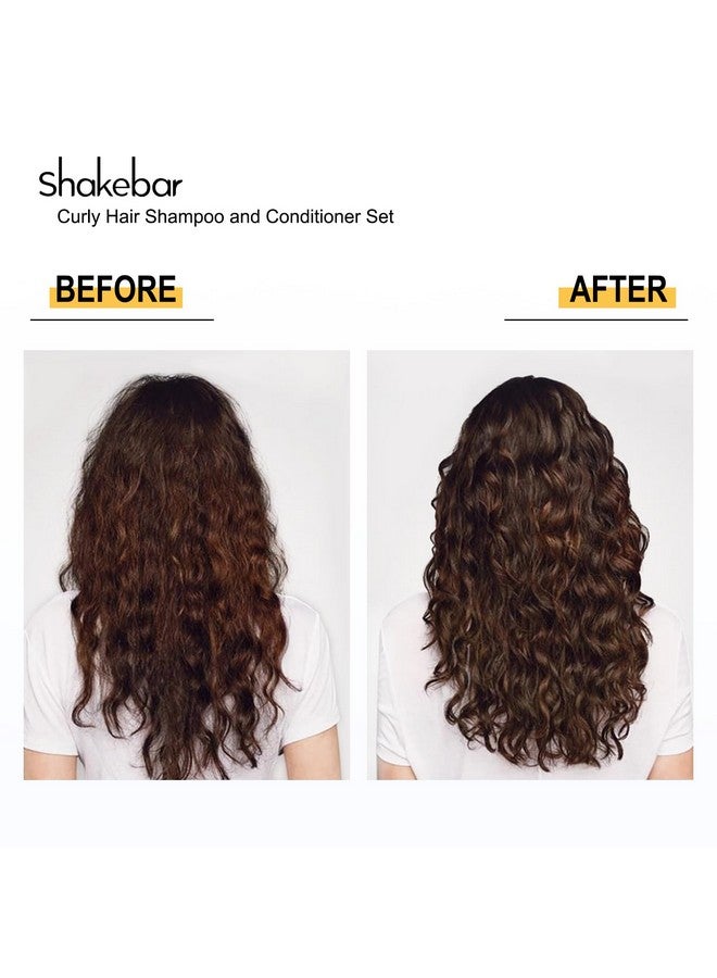 Shakebar Keratin Curly Hair Shampoo And Conditioner Set Curl & Shine Natural Shampoo Rich Shea Butter Jojoba Oil Keratin Sulfate Free Paraben Free Frizz Control Moisturize Dry Hair - Image 4